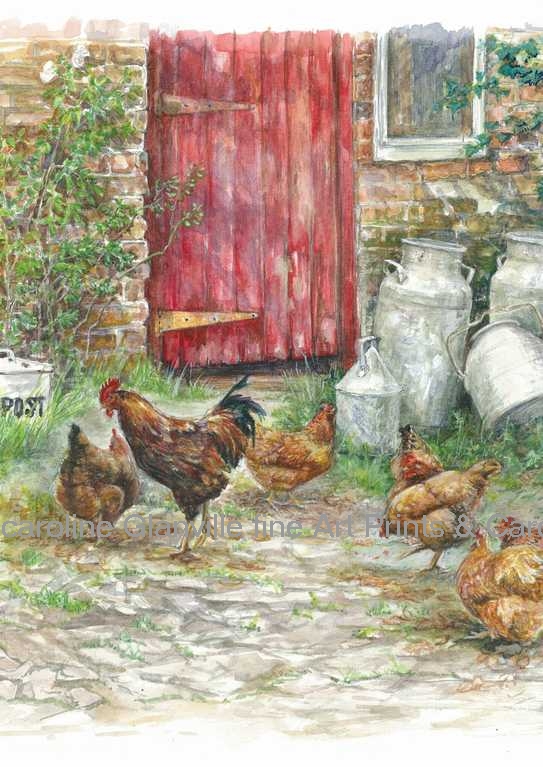 farm yard door, painting by Caroline Glanville